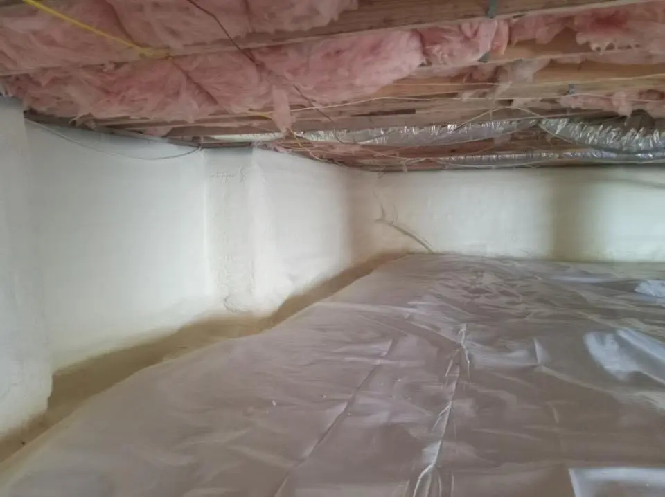 Crawl space encapsulation with closed-cell spray foam for Roof Leak Repair in Leesylvania